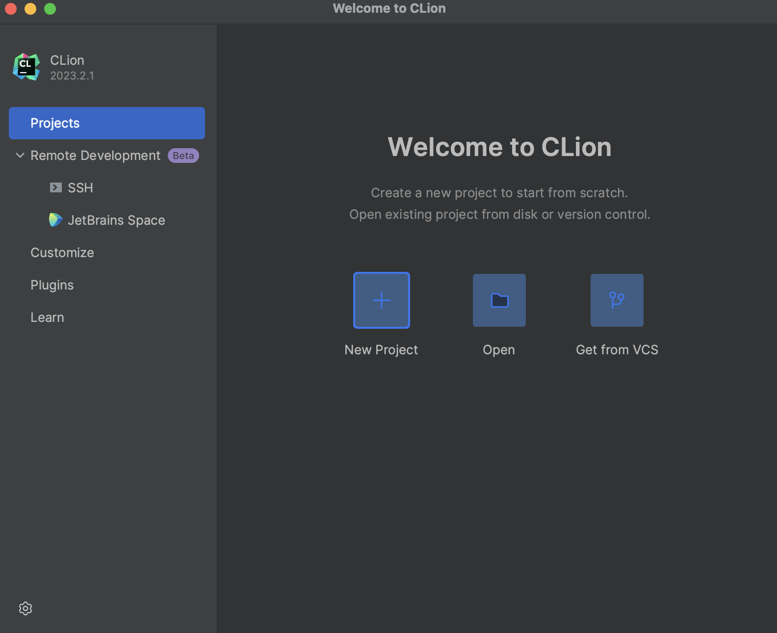 CLion new CMake project